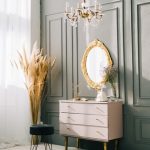 Interior,Of,Contemporary,Living,Room,With,Dresser,And,Vintage,Mirror